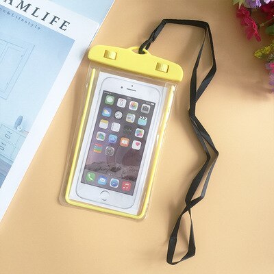 Waterproof Bag Case Universal 6.5 inch Mobile Phone Bag Swim Case Take Photo Under water For iPhone 7 Full Protection Cover Case: FSD-yellow