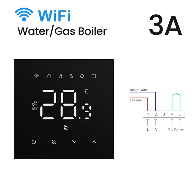 MIUCDA Tuya Wifi Thermostat intelligent chauffage électrique eau chaudière à gaz régulateur de température fonctionne avec Google Home Alexa Alice: Bleu