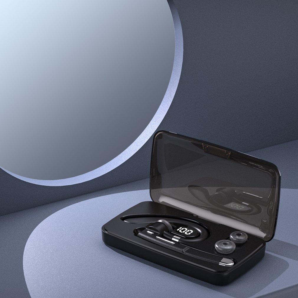 YYK-520 Wireless Bluetooth Earphone HiFi Headset with Battery Display for Xiaomi Huawei Phone Business Hook Earbuds Waterproof