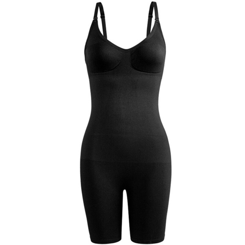 Seamless Women Bodysuit Butt Lifter Shapewear Waist Trainer Body Shaper Strappy-Back Chest Enhancing Corrective Underwear Corset: Black / XXL-XXXL