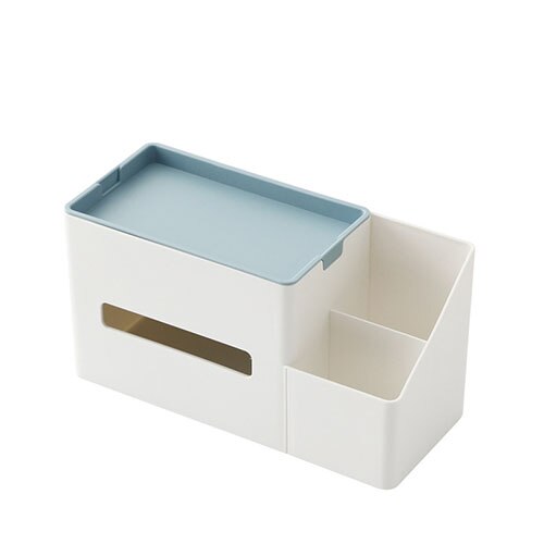 Plastic Tissue Box Roll Paper Storage Box with Storage Box Tissue Dispenser Organizer Container Towel Napkin Tissue Holder: Blue