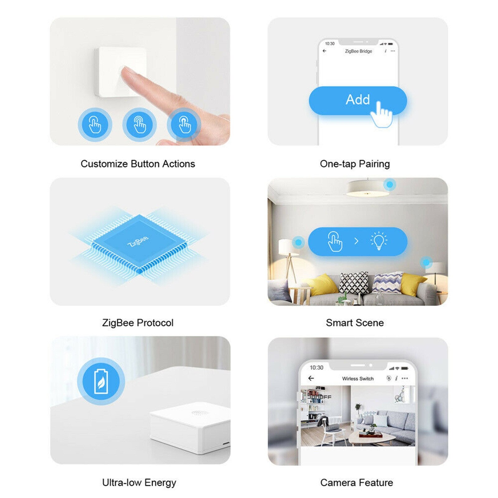 Smart Switch /Wireless Switch / Temperature And Humidity Sensor/Motion Sensor / Air Switch Smart Home Remotely Control MINI Tou