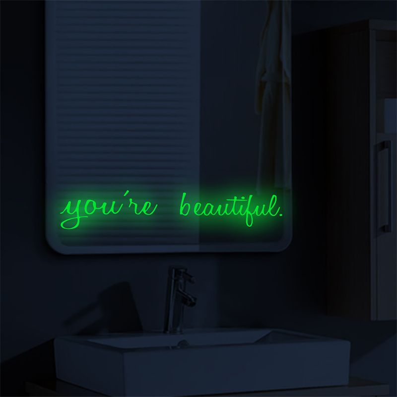 Glow in The Dark Inspirational Quotes Decals Motivational Luminous Stickers Positive Poster for Kids Living Room Wall Art Decor