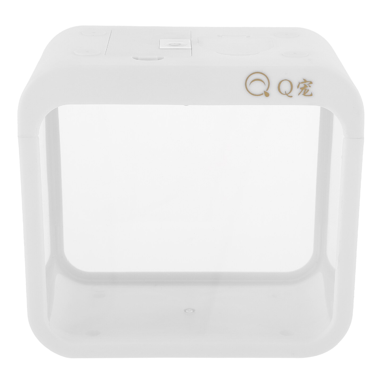 Plastic Fish Tank Desktop Aquarium Ornament Mini Incubation Fish Tank Fish Battle Case with Light: White