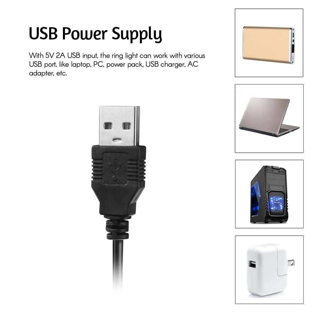 10 Inch Dimmable LED Studio Camera Ring Light Photo Phone Video Light with Ball Head Phone Holder Tabletop Tripod Selfie Stick