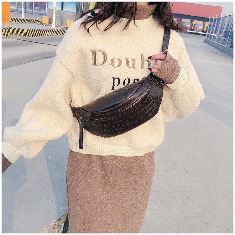 Stenen korrel eenvoudige heuptas multifunctionele borsttas damestas