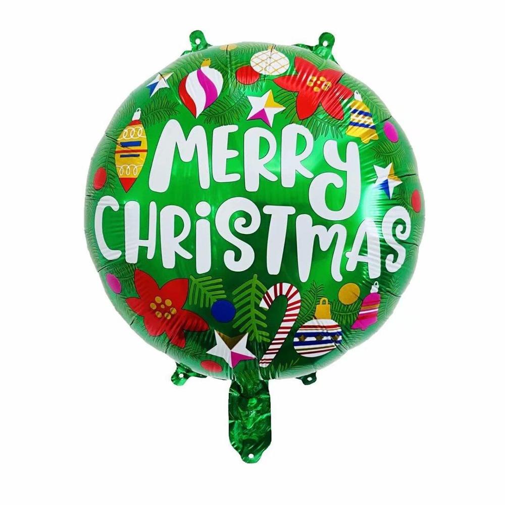10 stk 18 tommer runde julepynt folie balloner julemanden snemand juletræ ballon xmas globos oppustelige legetøj: Laser