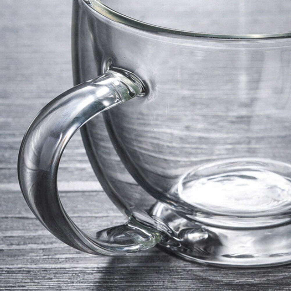 150ml dobbel vegg glass kopp varmebestandig te kaffe krus med håndtak bærbar gjennomsiktig øl krus whisky glass kopp