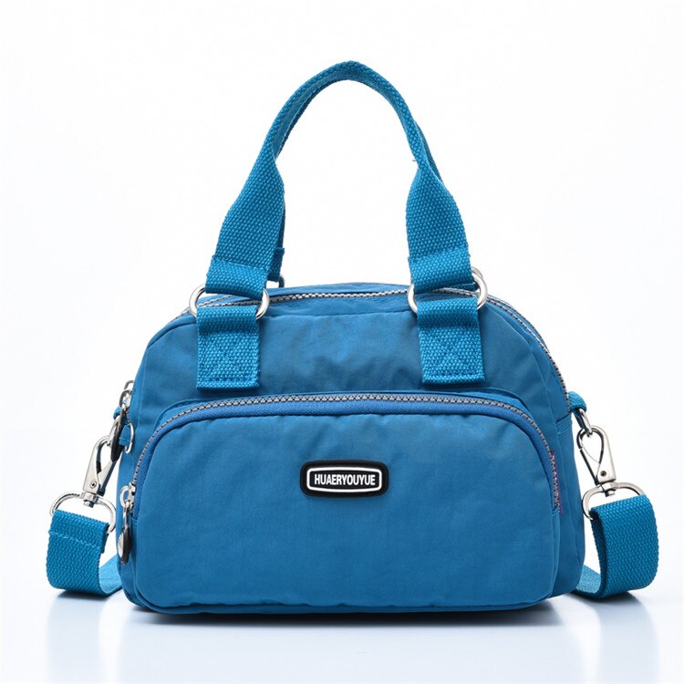Multi-Pockets Small Women's Shoulder bag Female Travel Handbag Messenger Bag Ladies Nylon Tote CrossBody Bag Bolsas: Blue