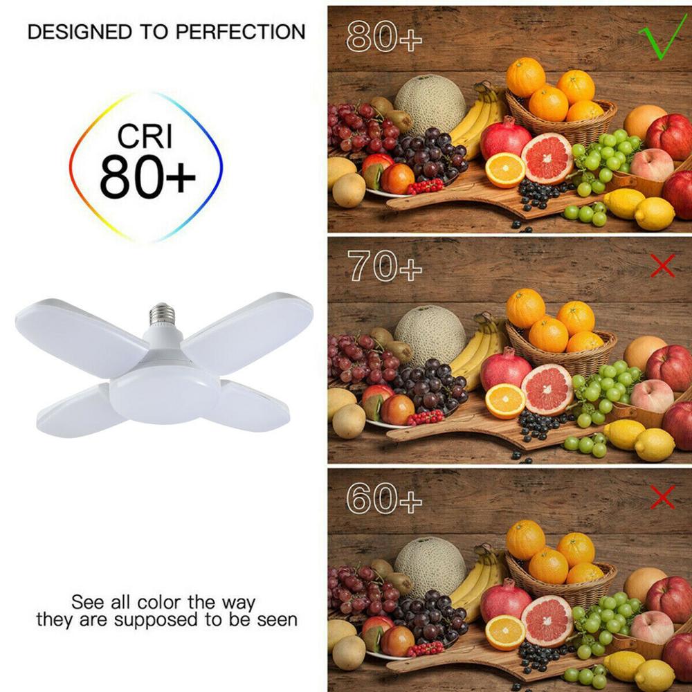 LED Folding Fan Light Bulb E27 60W High Power Adjustable Ceiling Light Chandelier Downlight Lamp Super Bright 110V 220V