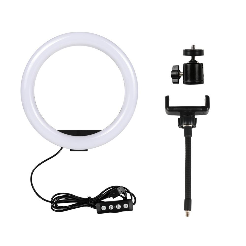 Dimbare Led Selfie Ring Licht Met Statief Voor Mobiele Telefoon Studio Usb Selfie Licht Ring Lamp Grote Fotografie Ringlicht Fs: 10in  ring light