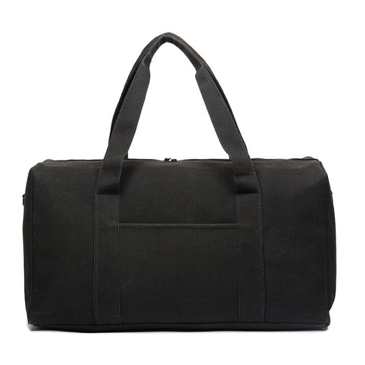 Outdoor Waterproof Top Canvas Sports Gym Bags Men Women Fitness Training Travel Handbag Multifunction Shoulder Duffel Bag: Large Black