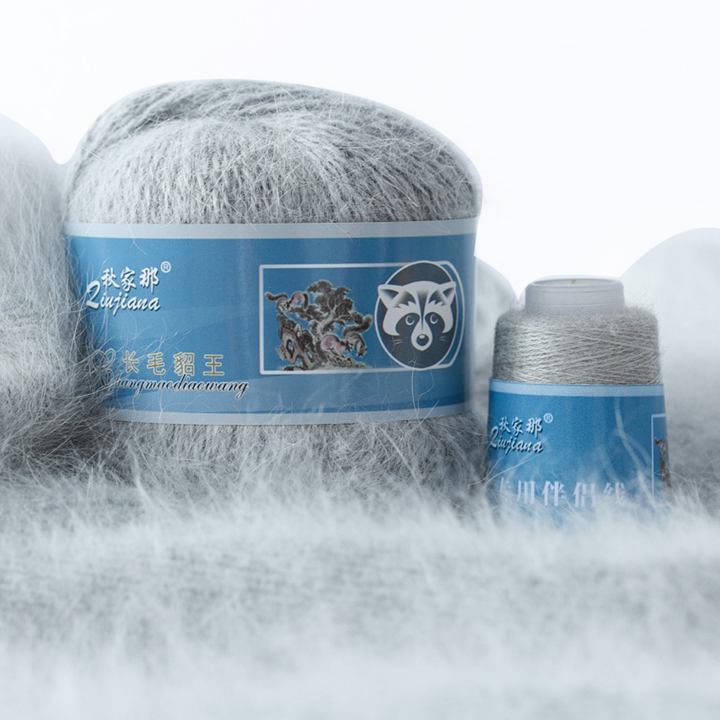 50+20g/set soft mink wool hand-knitted luxury long-wool cashmere Crochet knitted yarn suitable Scarf Cashmere