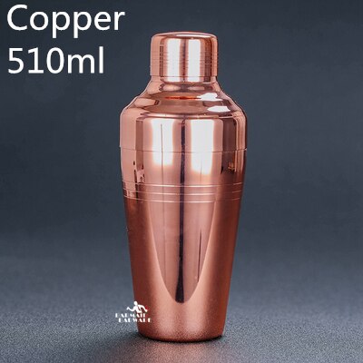 510Ml Rvs Cocktail Boston Bar Shaker Japanse Stijl Spiegel Afwerking Bar Wijn Drink Mixer Set: Copper 510ml