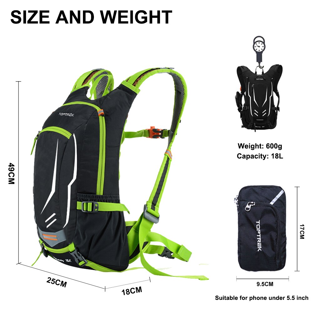 Toptrek Waterdichte Fietsen Rugzak Rugzak 20L Outdoor Sporttas Rugzak Camping Wandelen Rugzak Voor Vrouwen En Mannen