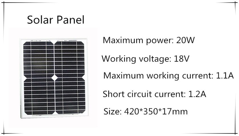 20W home Solar System 18V solar panel with solar controller cable DIY kit