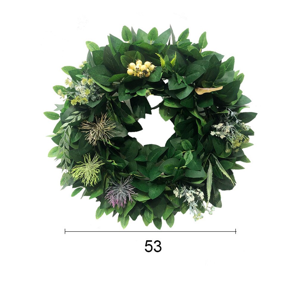 Kunstplanten rotan ring olijftak krans fruitblad slinger decoratie voor thuis bruiloft doe-het-zelf groene blad bloemen ring
