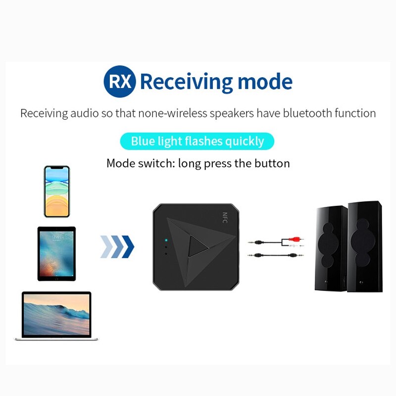 Bluetooth Transmitter Receiver 3.5mmAUX Car Speaker Receiver RCA Bluetooth Receiver NFC Bluetooth Adapter