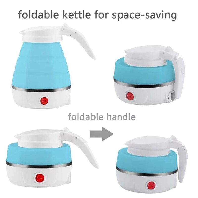 0.6L składane woreczki podróżne spożywczy silikonowy składany przenośny czajnik wodny składany czajnik elektryczny na zewnątrz kempingu