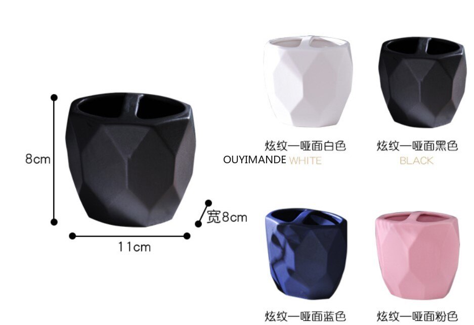 Ceramic Toothbrush Holder Bathroom Accessories Rest Room Toothbrush Rack Toothbrush Cup Set Couple Toothbrush Holder