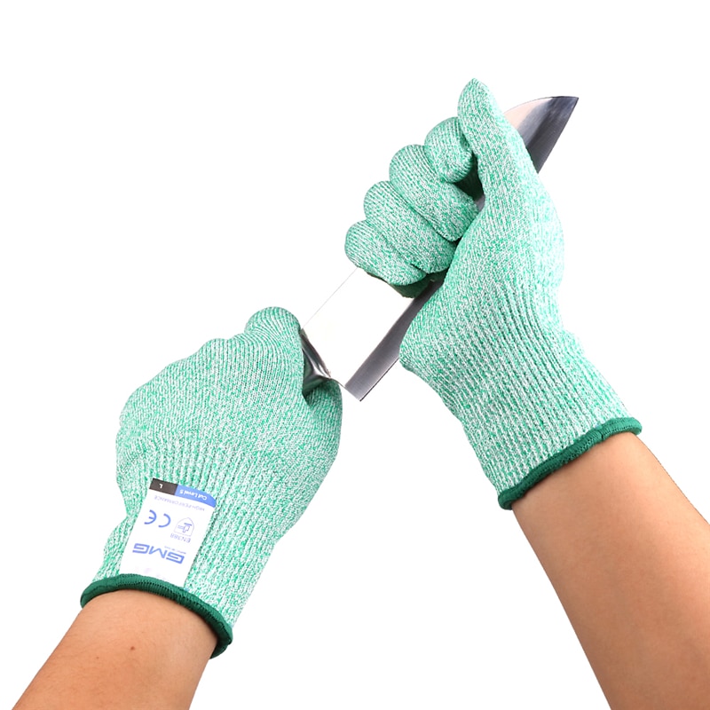 Cut Resistant Gloves Level 5 GMG Multicolor HPPE Food Grade For Kitchen Anti Cut Gloves Cut Proof Gloves