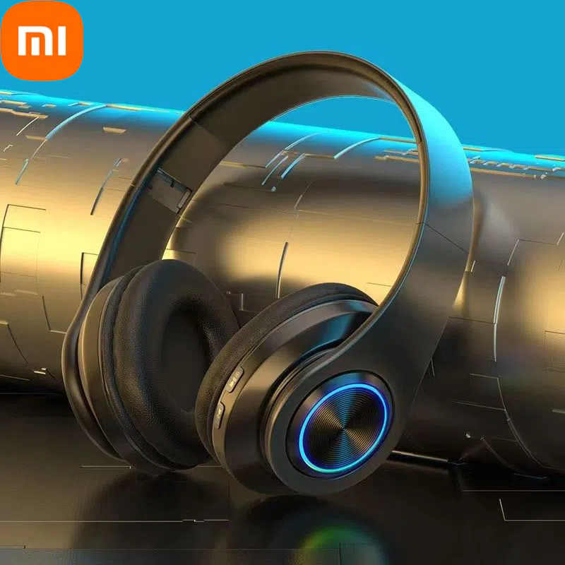 Xiaomi wireless headphones bluetooth 5.1 hifi stereo noise cancelling headsets sports gaming music headphones with microphone: Black