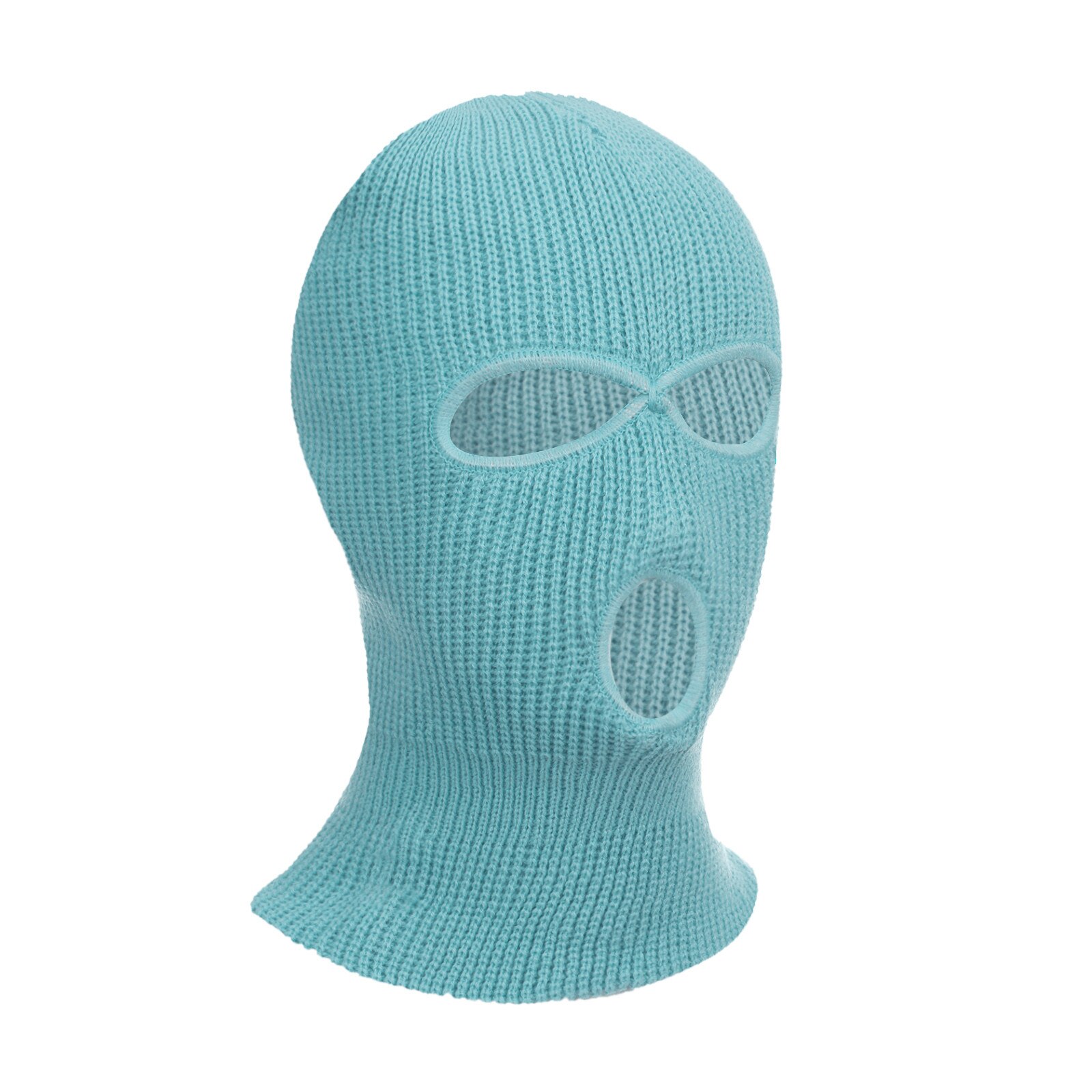 Mascarilla de esquí de punto, pasamontañas de invierno, para deportes al aire libre, gorro de Pasamontañas de punto de 3 agujeros: F