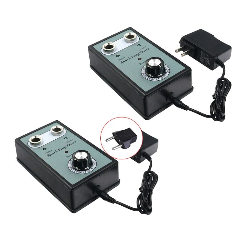 Spark Plug Tester Analyze Car Motorcycle Adjustable Dual Hole Ignition Detector Plug 12V Diagnostic Tool 37JE