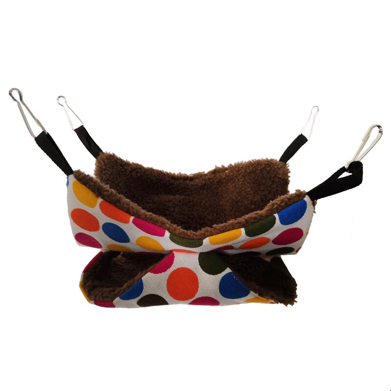 2 tamaños doble capa loro hámster hamaca ardilla azúcar Glider colgante cama jaula pequeño Animal mascota suministro: B / 35X35CM