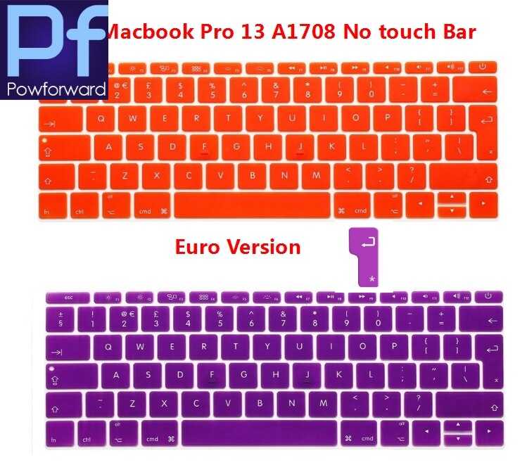 For Macbook Pro 13 with Touch Bar.10 release Model:A1706) European EU/UK EURO English Silicone Keyboard cover Film