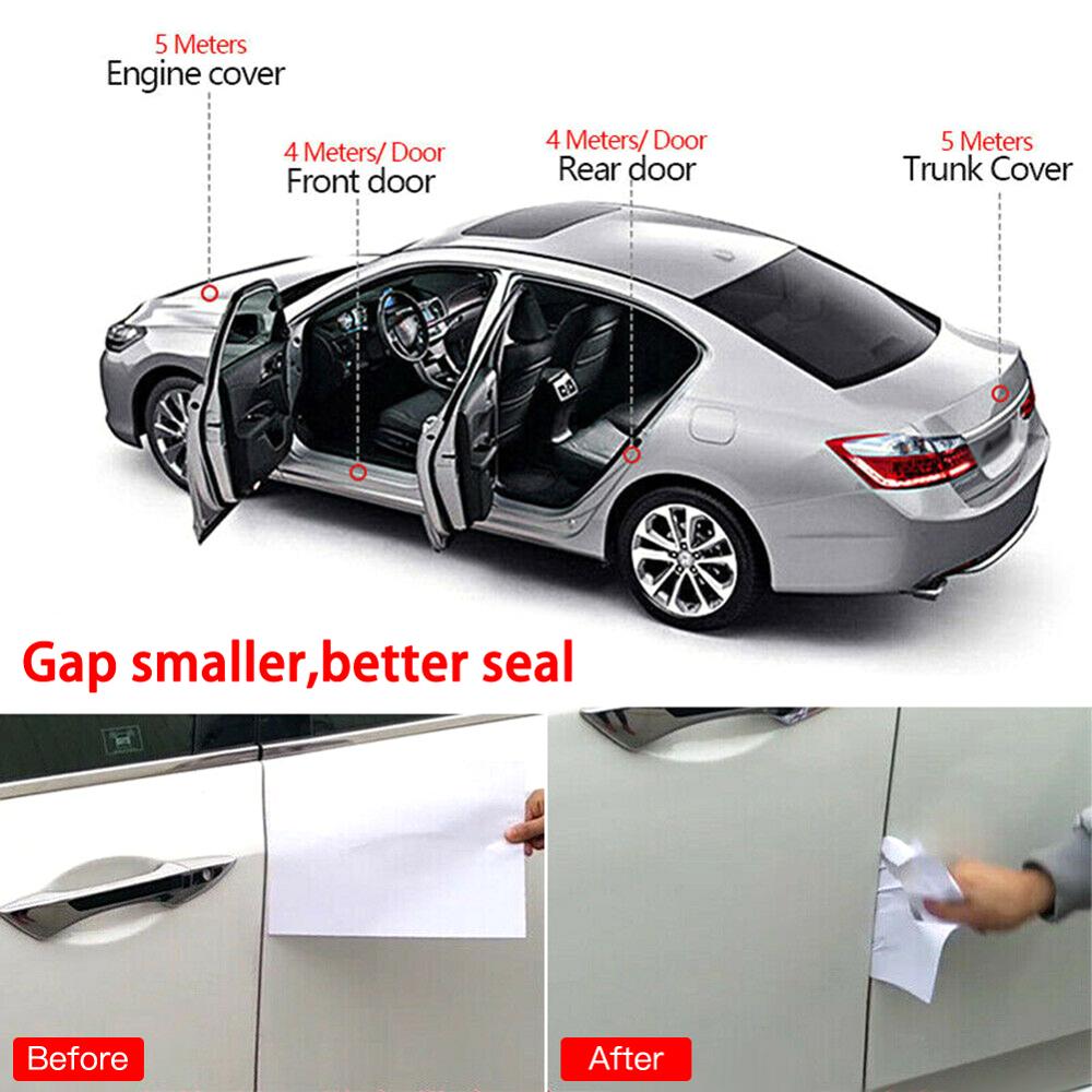 5M B Shape Car Door Seal Strips Weatherstrip Rubber Seals Sound Insulation Sealing Sticker Decoration Strip Car Interior