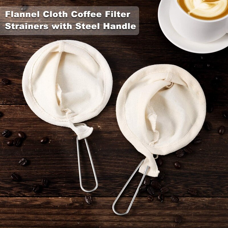 6 Stuks Van Flanel Koffie Filter Filter Herbruikbare Flanel Koffie Druppelaar Koffie Accessoires