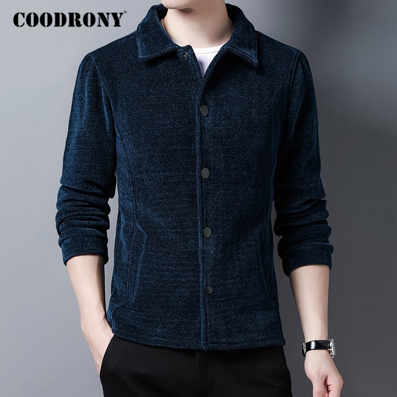 Coodrony merk trui jas heren zakelijk casual breiwerk vest heren herfst winter dikke warme omslagkraag jas top  c1183