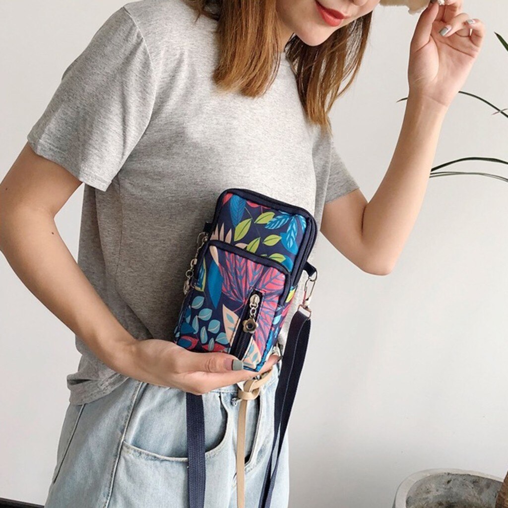 Aelicy Messenger Bag Women Cute Cartoon Print Zipper Shoulder Bag For Mobile Phone Pack Casual Small Thing Packing