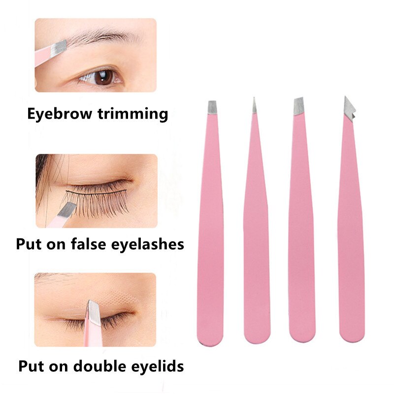 4 -teiliges einstellen mit wimpernverlängerungspinzette, augenbrauenzange, schere, künstlichen wimpern, augenbrauenclip, augenbrauentrimmer und machen-hoch-werkzeugen