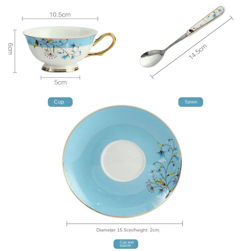Porcelana de hueso taza de café de China y platillo de lujo de cerámica Vintage té moderno Tazas de café utensilios de cocina Tazas Para Tazas