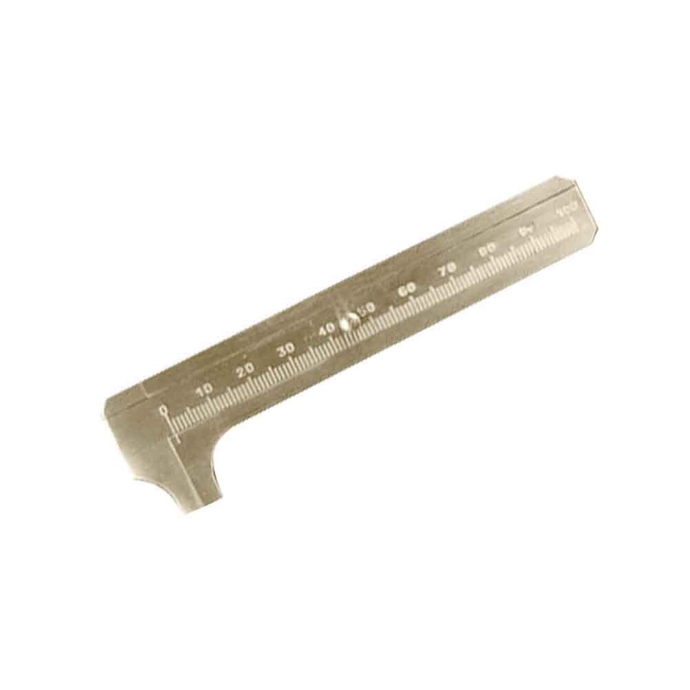 Solid Brass Practical Accurate Mini Portable Sliding Guitar Repair Vernier Caliper Retro Jewelry Measuring Ruler Double Scale: 10cm Single Scale