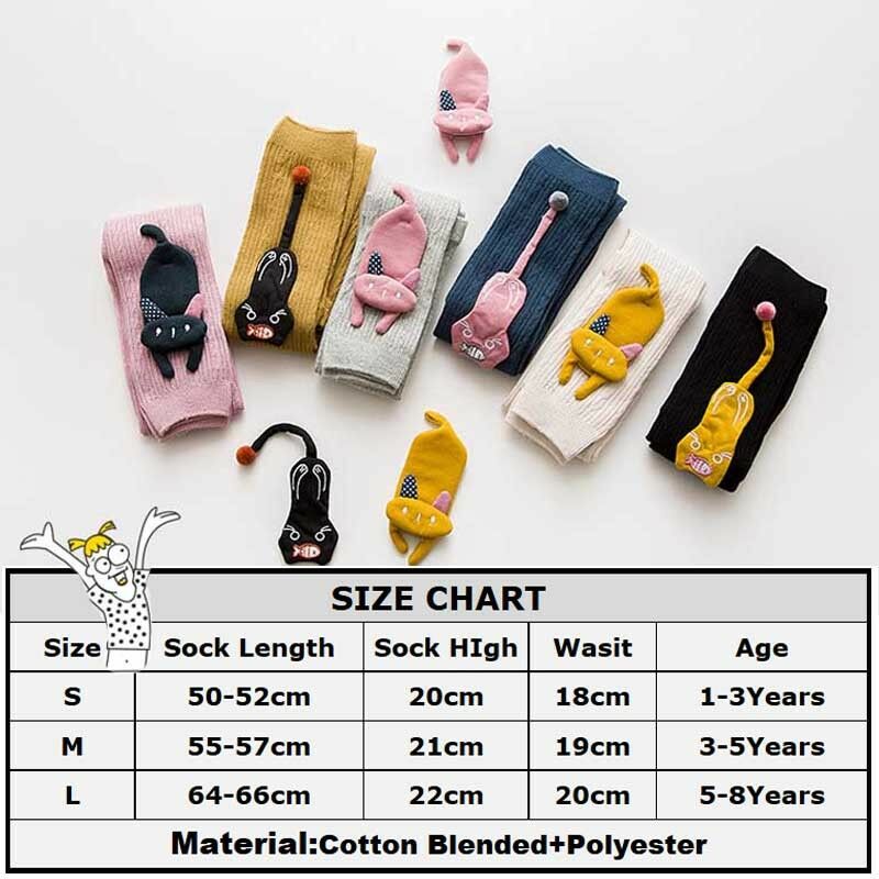 Søde tegneserie børn pige baby stramme bukser småbørn stretch varme leggings bukser 1-8y