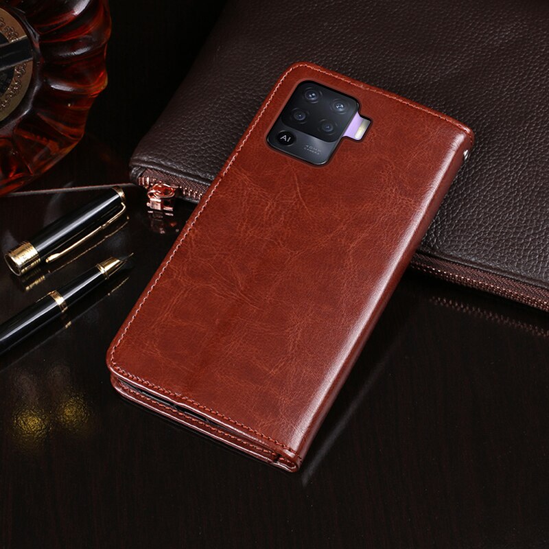 Oppo Reno5 Lite etui 6.43 "skórzane etui na Coque Oppo Reno 5 Lite CPH2205 magnetyczna obudowa portfel z klapką etui na telefony