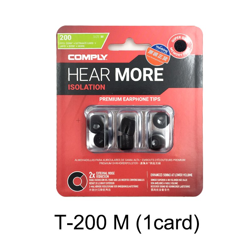 COMPLY T500 TX500 T100 T200 T600 SP SmartCore AP SmartCore Premium Earphone Foam TIPS: T-200 M 1card