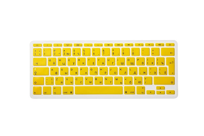 HRH Durable Russian EU/UK Silicone Gel Keyboard Protector Cover Skin Protective Film For Mac Book Air 11.6 A1465/A1370: Yellow