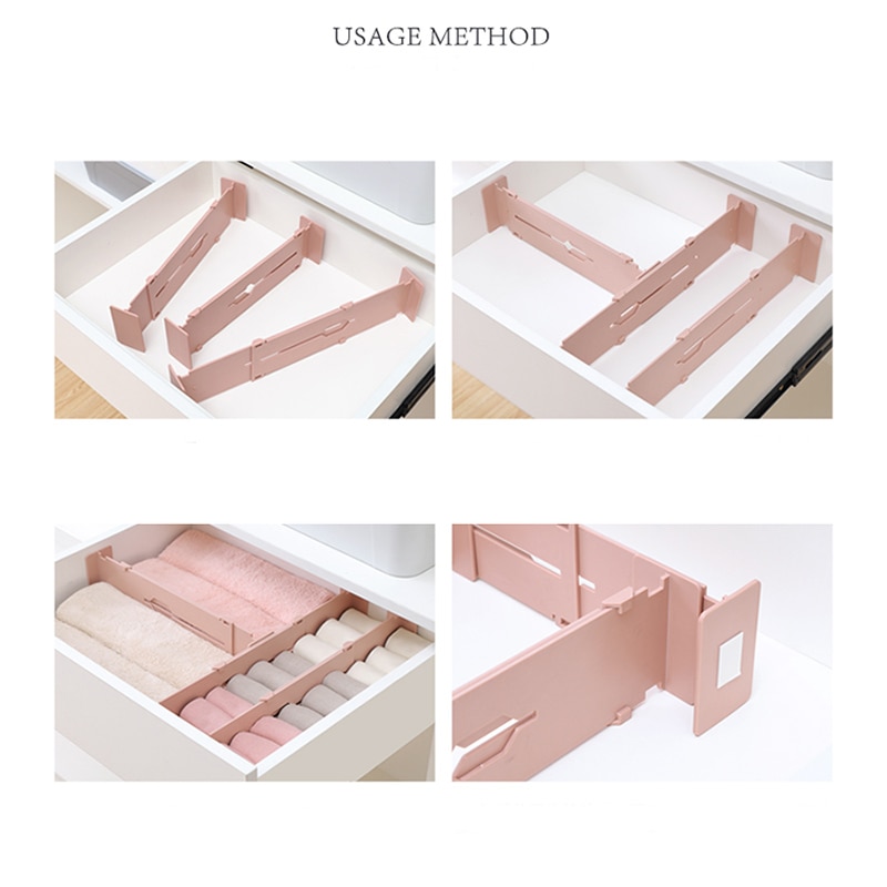 Retractable Adjustable Stretch Drawer Divider Organizer Storage Plastic Cabinet Drawer Separator Divider Grid for Household