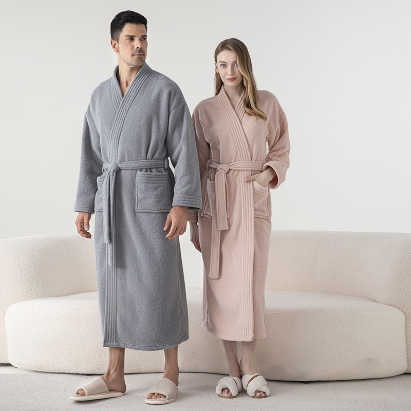 Paar Bademantel Herren halb-Samt Schlafanzug Herbst Winter gepolstert verdickt langen Bademantel Damen Heimat tragen Bademantel Frauen Universal-