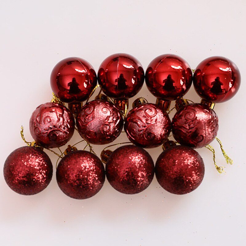 12pcs Christmas Tree Xmas Balls Decorations Baubles Party Wedding Ornament Christmas Party Hanging Ball Year