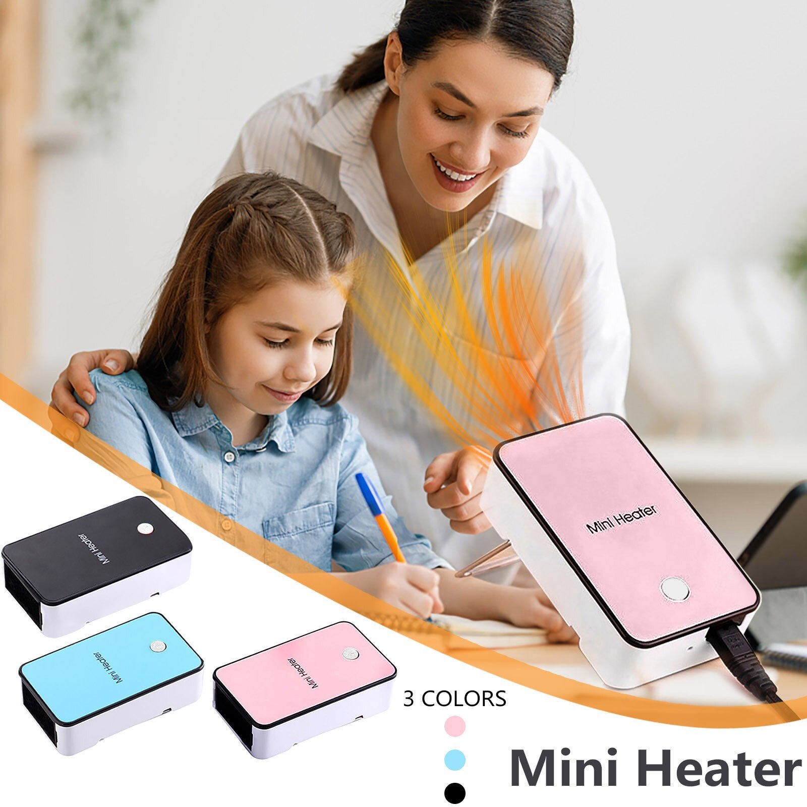 Desktop Mini Heating Air Heater Cartoon Personal Mini Space Heater Fan Portable Electric Home Office Indoor Use