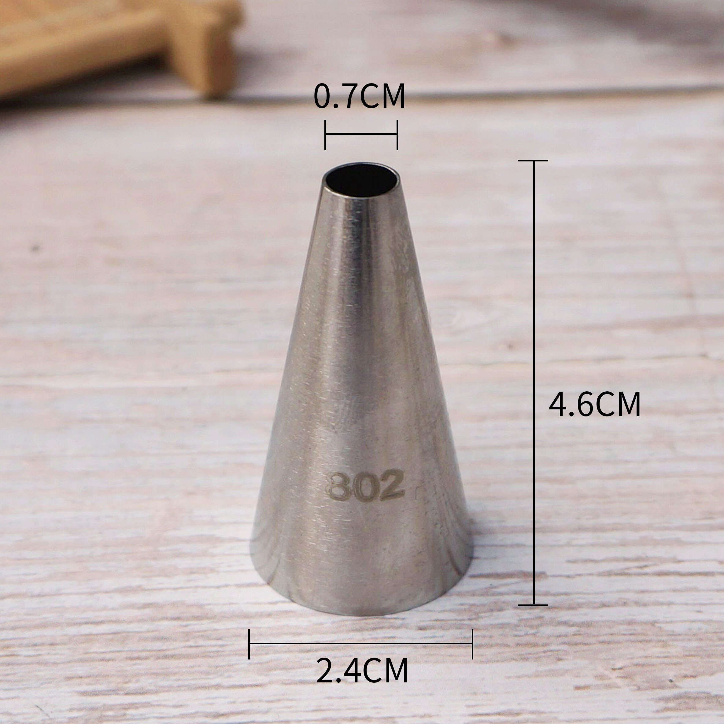 #801 802 803 Round Piping Nozzles Pastry Tips Cake Cream Decorating Baking Tool Stainless Steel Cupcake Cookie Icing Macaroon: 802