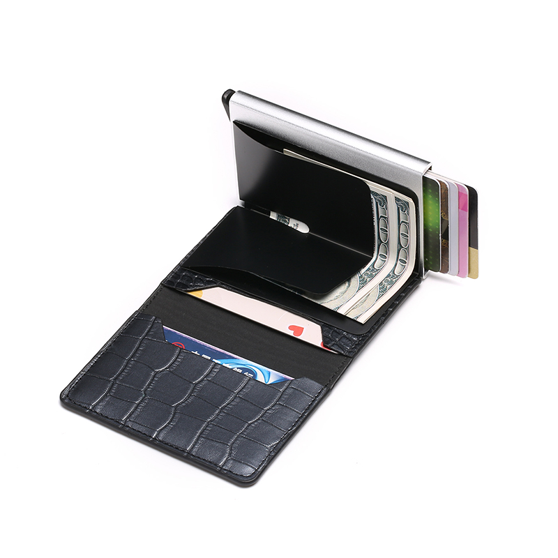 BISI GORO Mini Wallet Carbon Fiber Credit Card Holder Men and Women Smart Purse Business Multifunctional ID Holders