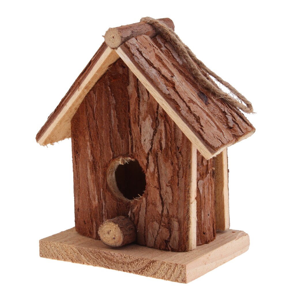 Wooden Bird Nest Safe Shelter for Various Small Birds Handcraft Birdhouses Indoor/Outdoor Ornament