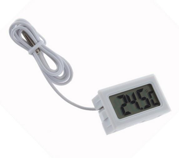 Mini Digital LCD Thermometer Hygrometer Temperature Humidity Meter Probe Sensor Car Water Pop Aquarium Water Thermometer: White