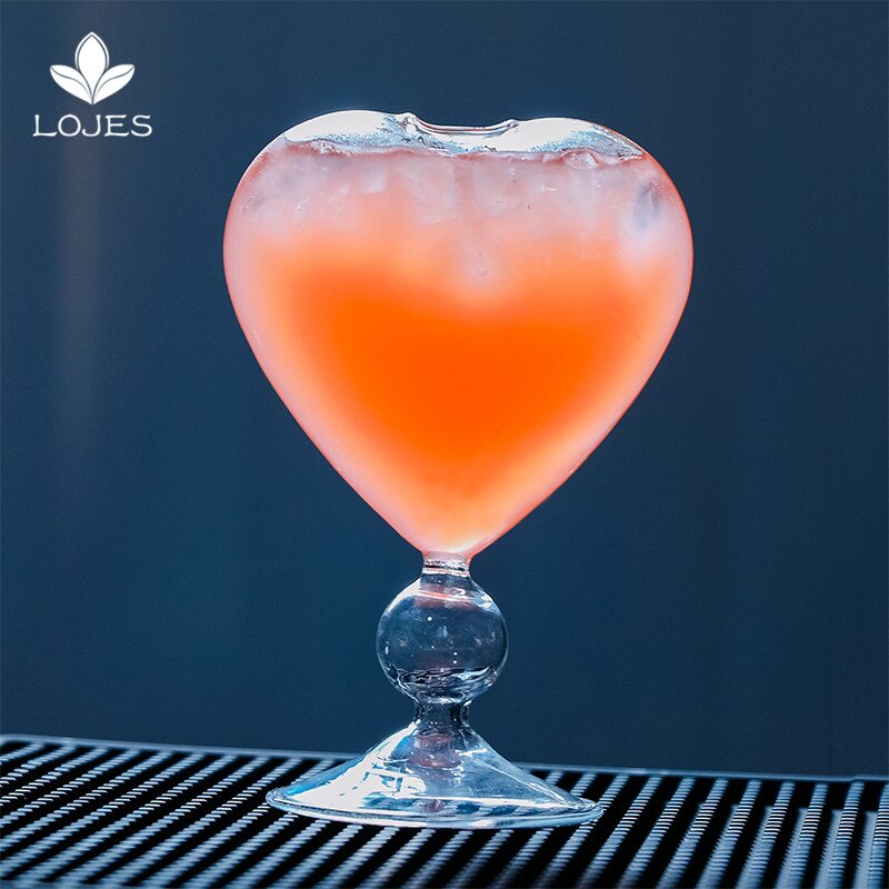Vaso de Martini inclinado Scrub Cocktail copa de vidrio sin plomo tazas de burbuja increíble hermosa en forma de corazón